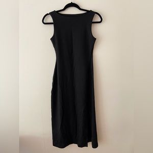 Black midi dress with slit